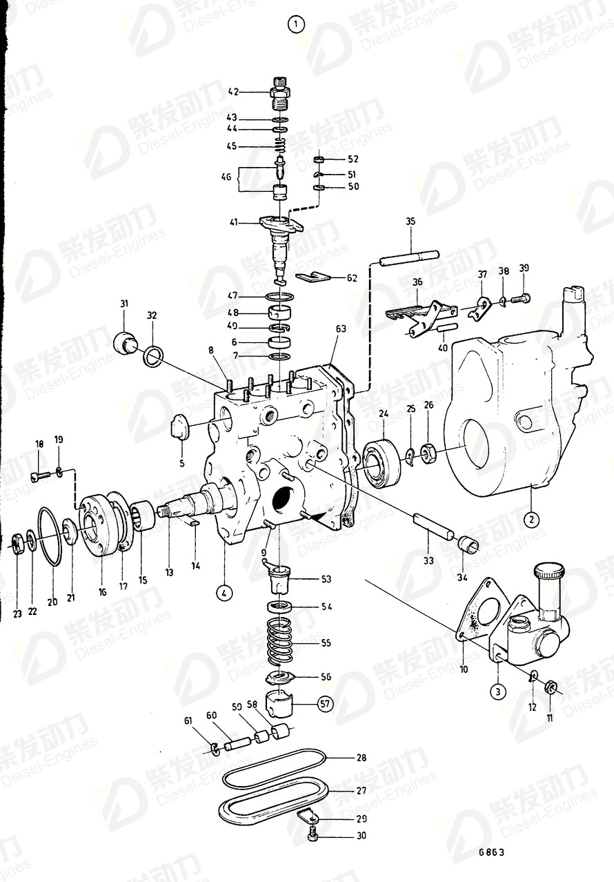 VOLVO Gasket 863371 Drawing